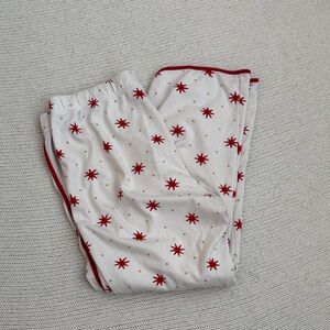 LAKE 100% Pima Cotton Red Star Pajama Bottoms Small